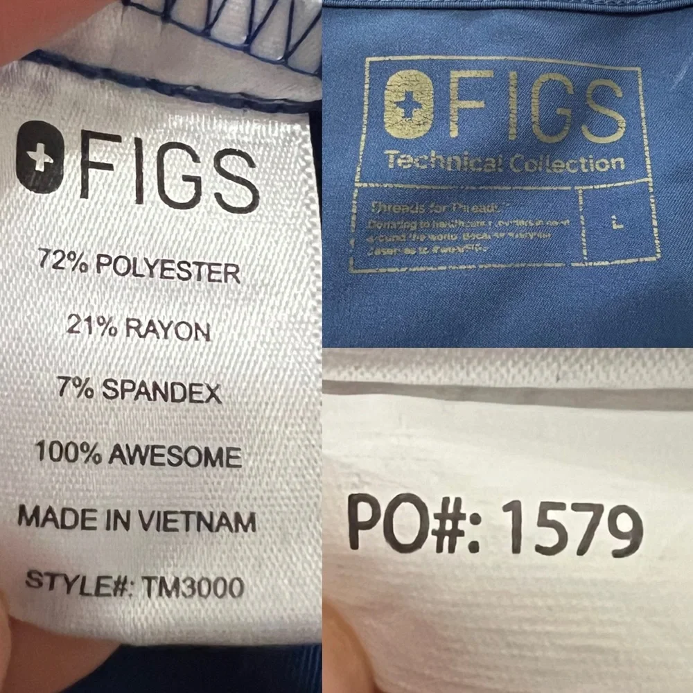 Figs Men's‎ Cairo Cargo Scrub Pant & Chisec Three Pocket Scrub Top Size L